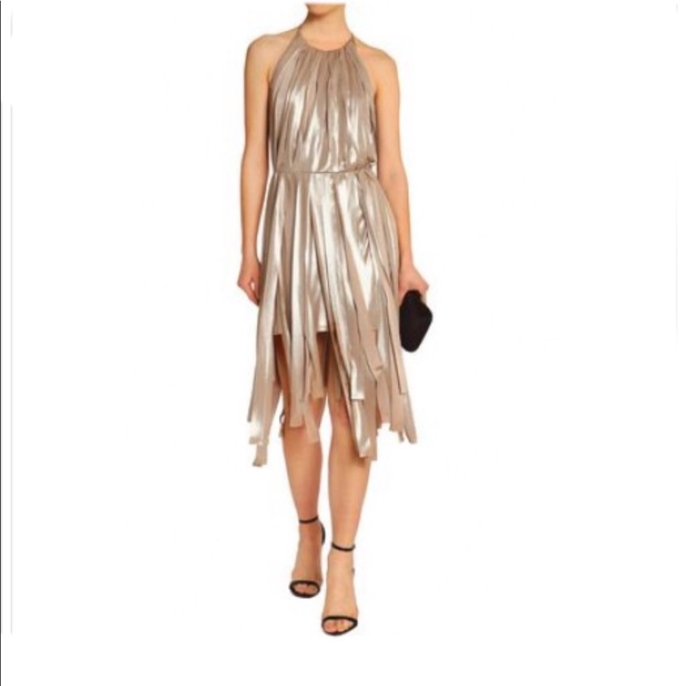 Halston Heritage Halter Fringed Dress women’s XS - Picture 1 of 8